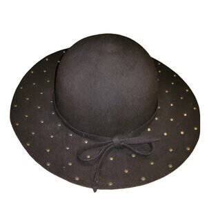 Capelli 100% Wool Brown Studded Floppy Boho Hat Cottagecore